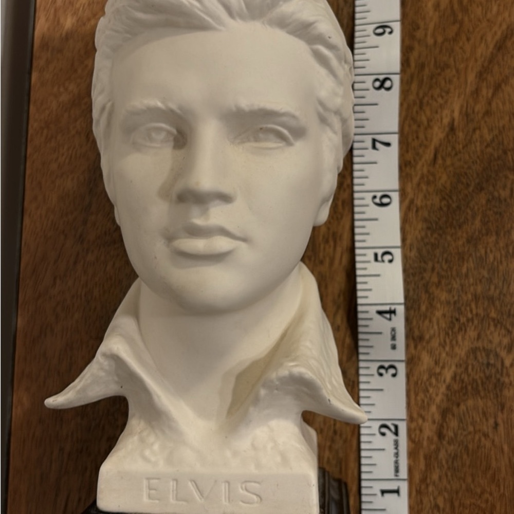 Vintage Goebel Branded White ELVIS Sculpture Bust Art 1977